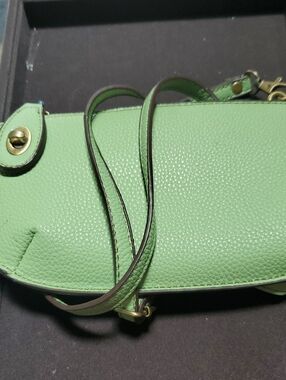 Green Leather Crossbody Bag - Unbranded